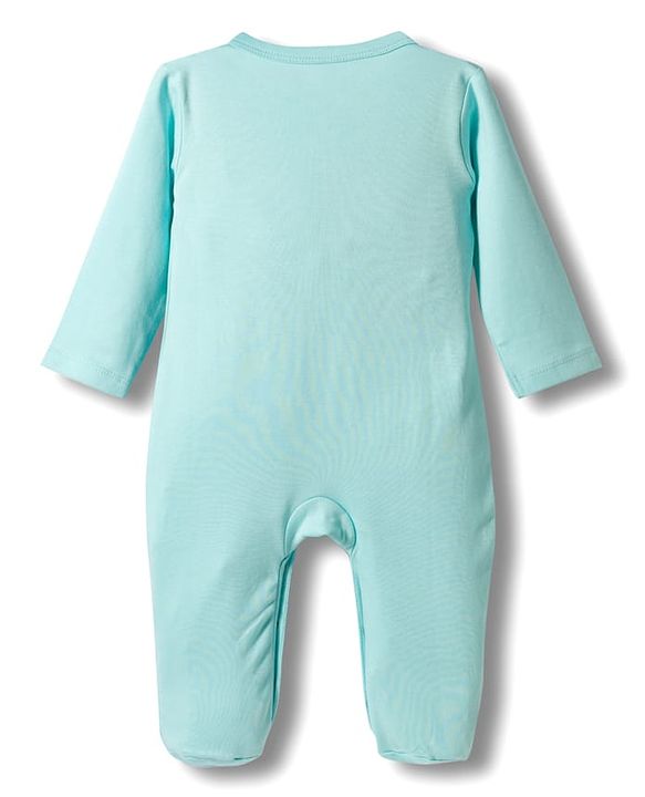 Babyhug Cotton Knit Full Sleeves Front Open Text Printed Footed Sleepsuit with Cap - Pink