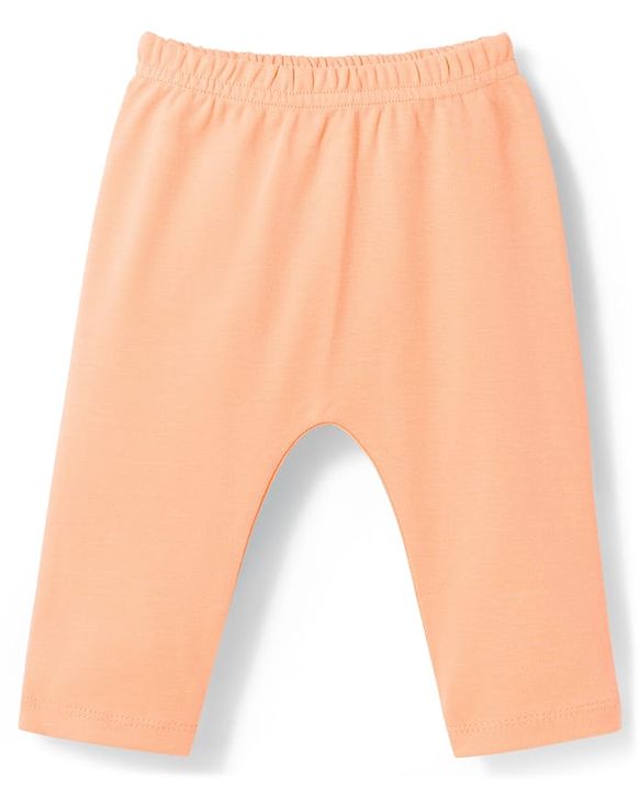 Babyhug Cotton Knit Full Sleeves T-Shirt & Pyjama Night Suit With Peach Print & Cap - Orange