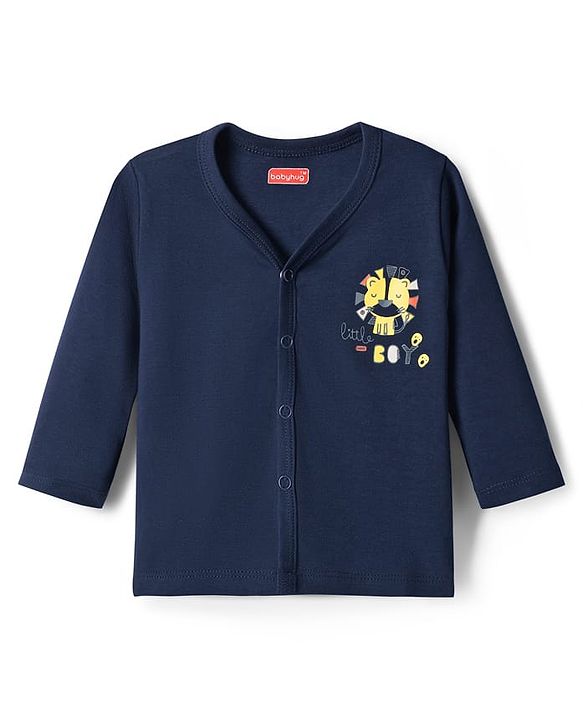 Babyhug Cotton Knit Full Sleeves T-Shirt & Pyjama Night Suit With Peach Print & Cap - Orange