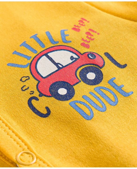 Babyhug Cotton Knit Full Sleeves T-Shirt & Pyjama Night Suit With Peach Print & Cap - Orange