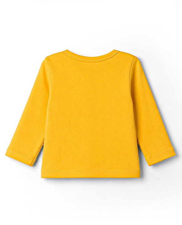 Babyhug Cotton Knit Full Sleeves T-Shirt & Pyjama Night Suit With Peach Print & Cap - Orange