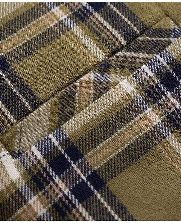 Babyhug Knit Full Sleeves Checks 3 Piece Party Suit With Bow - Green