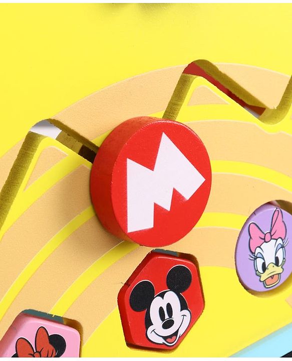 Babyhug Disney Mickey & Friends Wooden Activity Walker with Xylophone and 6 Activities - Red| Baby Safe Material| Engaging Activity Toys