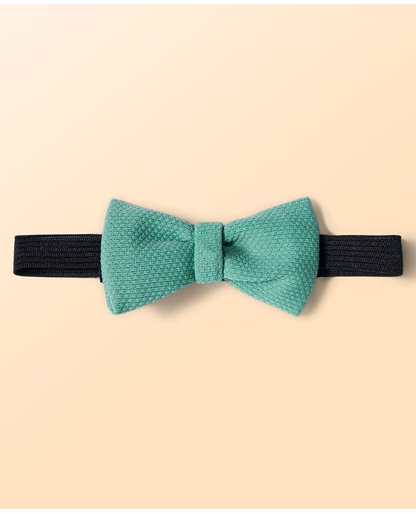 Babyhug Knit Full Sleeves Stretchable Solid 3 Piece Party Suit With Bow - Mint