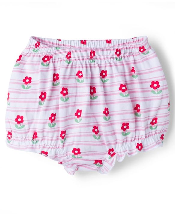 Babyhug 100% Cotton Knit Antibacterial Printed Bloomers Pack of 5 - Multicolor
