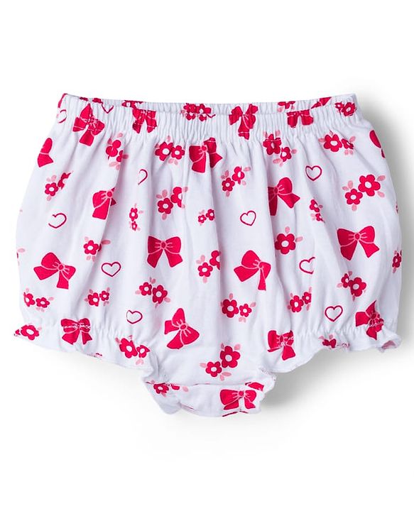 Babyhug 100% Cotton Knit Antibacterial Printed Bloomers Pack of 5 - Multicolor