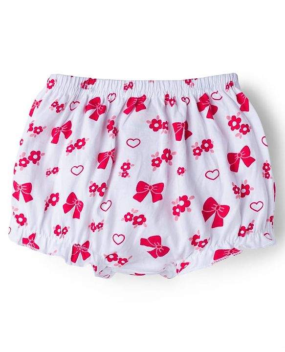 Babyhug 100% Cotton Knit Antibacterial Printed Bloomers Pack of 5 - Multicolor