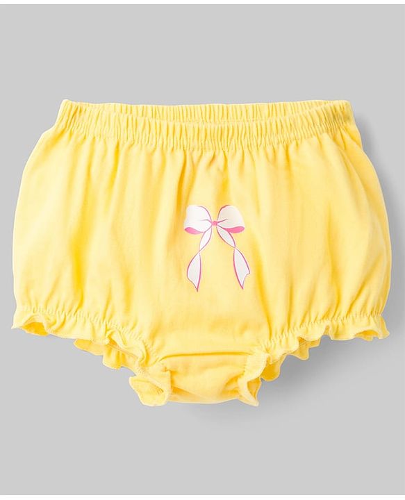 Babyhug 100% Cotton Knit Antibacterial Bloomers with Bow & Polka Dot Print Pack of 3 - Multicolor