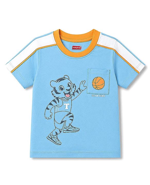 Babyhug Cotton Knit T-Shirt with Graphic Print Half Sleeves Multi Color 9-12 Months