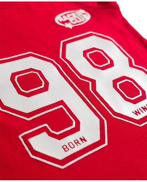 Babyhug Cotton Knit Sleeveless Tank T-Shirt with Number Graphics & Rib at Neck  - Red