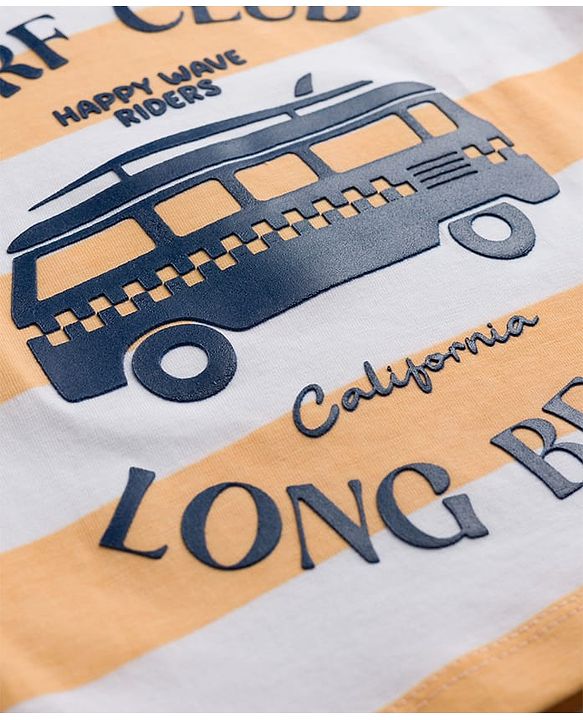 Babyhug Cotton Knit Sleeveless T-Shirt with Graphics Multi Color 6-9 Months