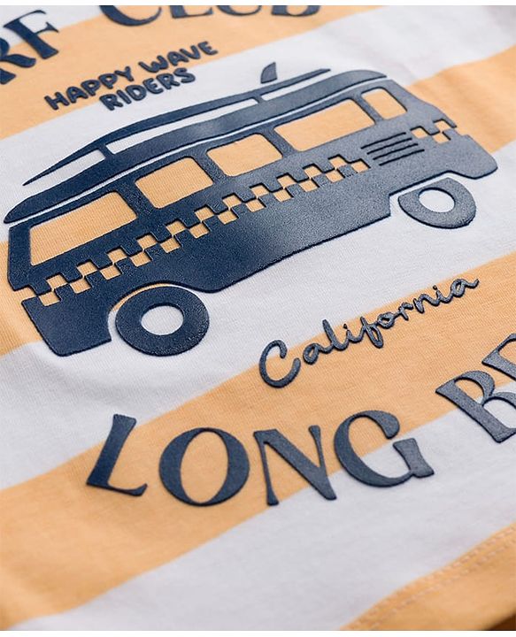 Babyhug Cotton Knit Sleeveless T-Shirt with Graphics Multi Color 6-9 Months