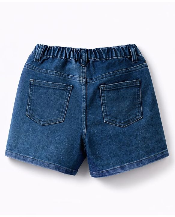 Pine Kids Cotton Woven Solid Knee Length Shorts - Navy Blue