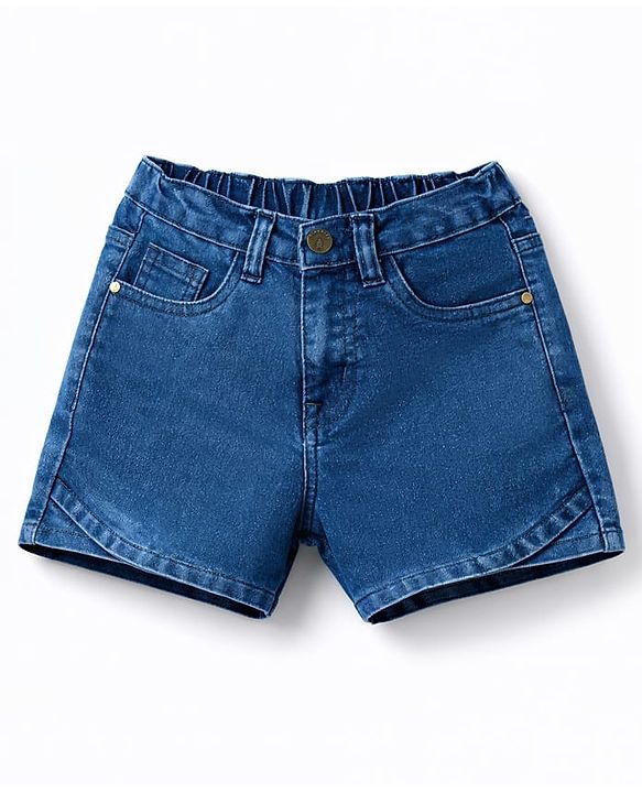 Pine Kids Cotton Woven Solid Knee Length Shorts - Navy Blue