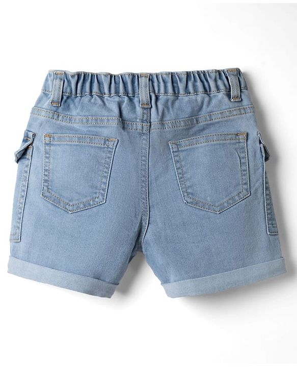 Pine Kids Cotton Woven Knee Length Solid Shorts - Navy Blue