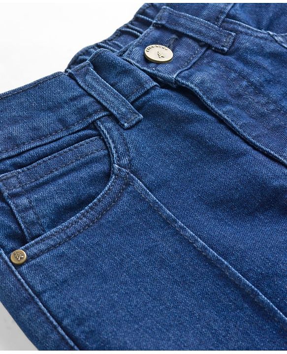 Pine Kids Woven Ankle Length Cut N Sew Solid Jeans - Blue