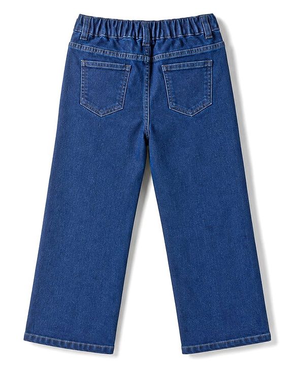 Pine Kids Woven Ankle Length Cut N Sew Solid Jeans - Blue