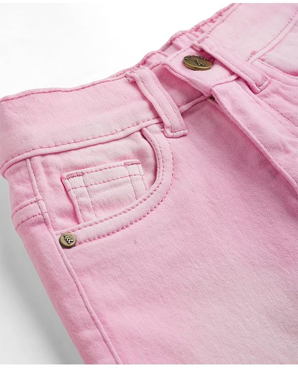 Pine Kids Woven Full Length Solid Jeans With Ombre Effect - Pink
