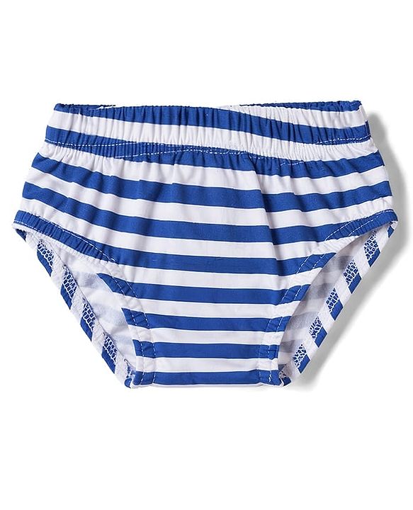 Babyhug 100% Cotton Single Jersey Knit Antibacterial Striped Briefs Pack of 3 With Teddy Print - Multicolor