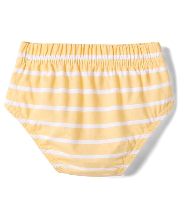 Babyhug 100% Cotton Single Jersey Knit Antibacterial Striped Briefs Pack of 3 With Teddy Print - Multicolor