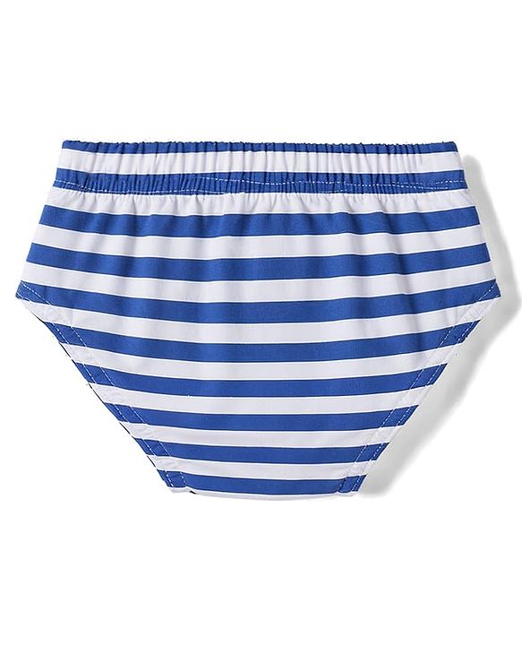 Babyhug 100% Cotton Single Jersey Knit Antibacterial Striped Briefs Pack of 3 With Teddy Print - Multicolor