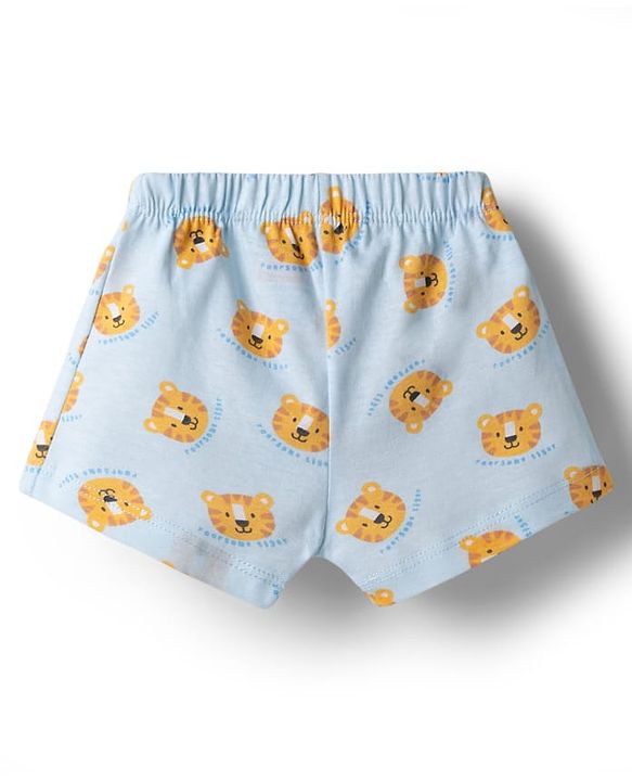 Babyhug 100% Cotton Knit Antibacterial Striped & Tiger Printed Trunks Pack of 3 - Multicolor
