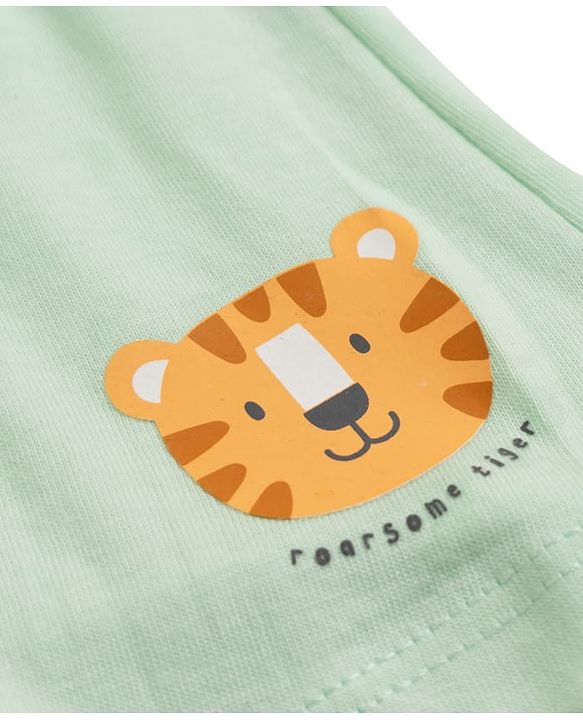 Babyhug 100% Cotton Knit Antibacterial Striped & Tiger Printed Trunks Pack of 3 - Multicolor