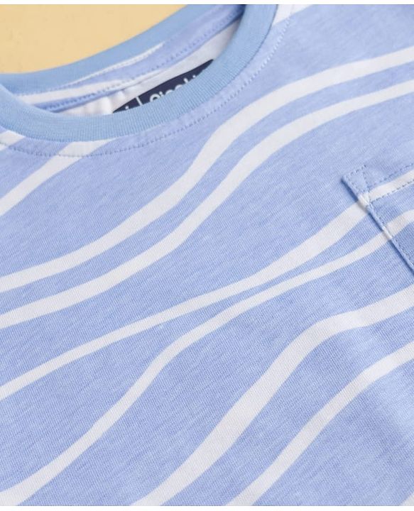 Pine Kids Cotton Knit Half Sleeves Printed T-Shirt & Shorts Co-ord Night Suit - Blue