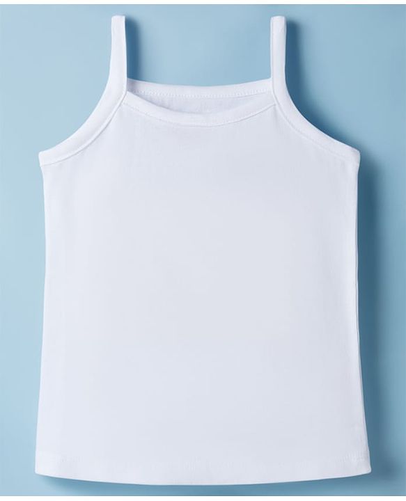 Babyhug 100% Organic Cotton Knit Sleeveless Solid Color Slips Pack of 3 - White