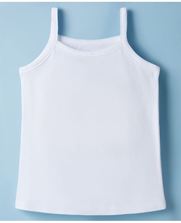 Babyhug 100% Organic Cotton Knit Sleeveless Solid Color Slips Pack of 3 - White