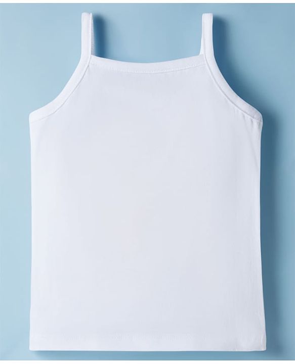 Babyhug 100% Organic Cotton Knit Sleeveless Solid Color Slips Pack of 3 - White