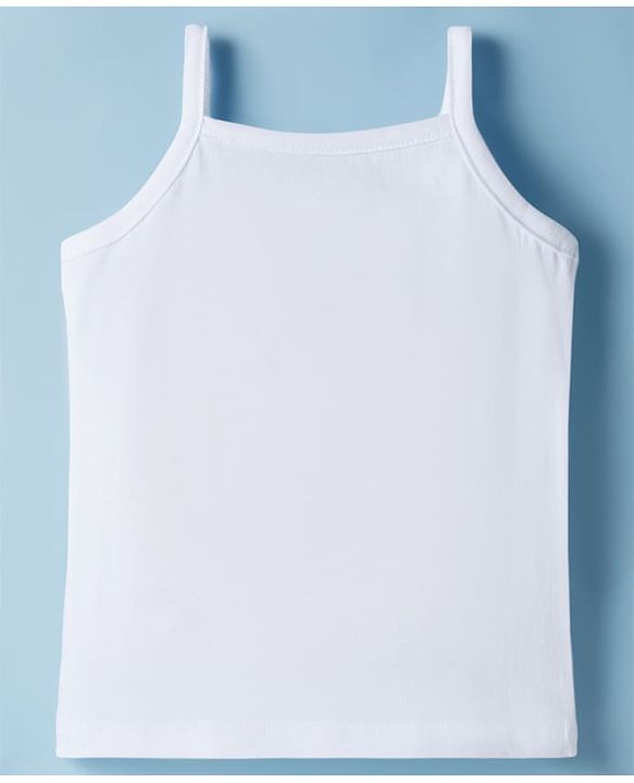 Babyhug 100% Organic Cotton Knit Sleeveless Solid Color Slips Pack of 3 - White