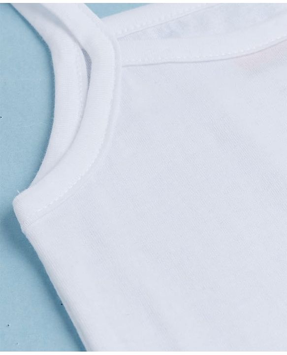 Babyhug 100% Organic Cotton Knit Sleeveless Solid Color Slips Pack of 3 - White