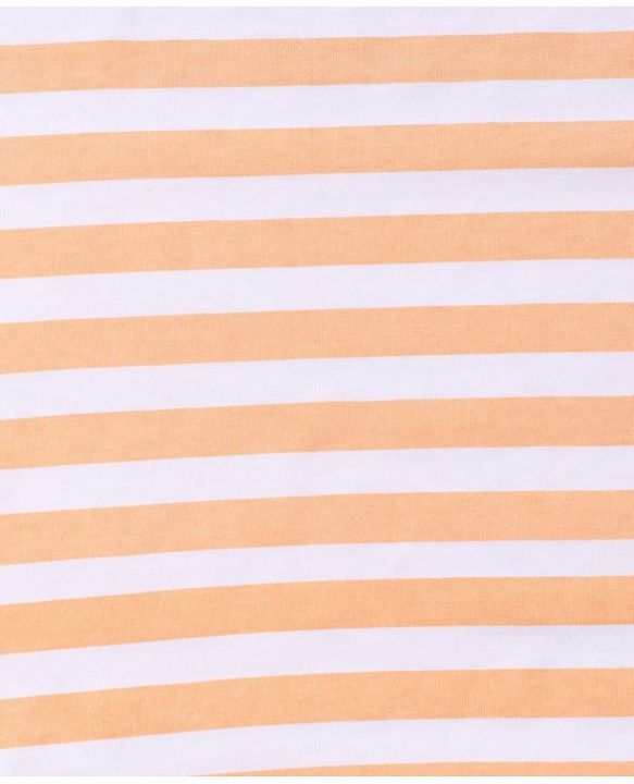 Babyhug Cotton Knit Hooded Towel With Tiger Embroidery & Stripes L 76 x B 76 cm - Light Brown