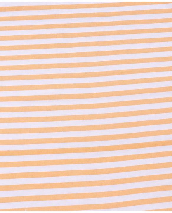 Babyhug Cotton Knit Hooded Towel With Tiger Embroidery & Stripes L 76 x B 68.5 cm - Orange