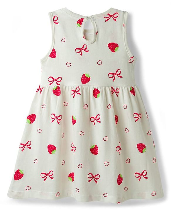 Babyhug Single Jersey Knit Sleeveless Frocks With Heart & Strawberry Print Pack of 2 - Multicolor