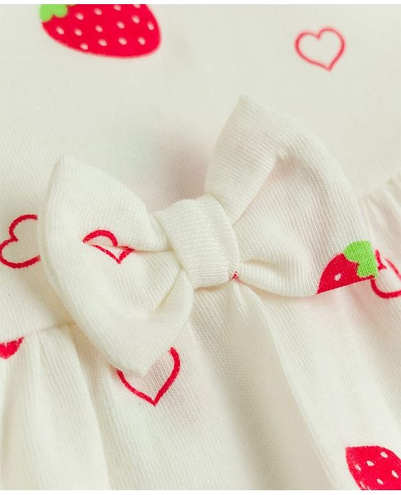 Babyhug Single Jersey Knit Sleeveless Frocks With Heart & Strawberry Print Pack of 2 - Multicolor
