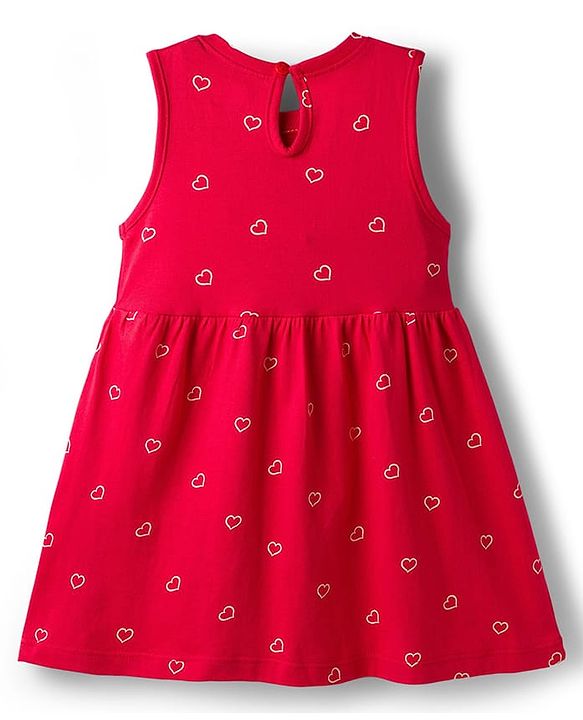 Babyhug Single Jersey Knit Sleeveless Frocks With Heart & Strawberry Print Pack of 2 - Multicolor