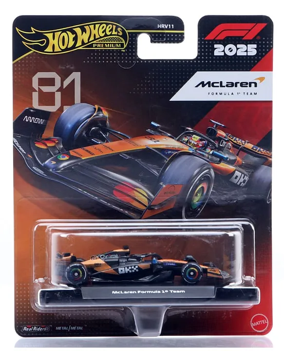 Hot Wheels Premium 2025 McLaren Formula 1 Team 81 Die-Cast Car