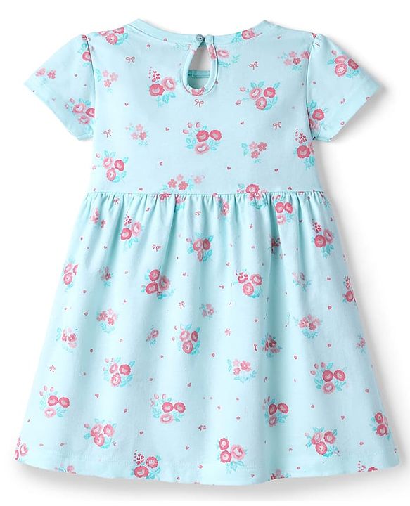 Babyhug Cotton Knit Frocks with Bow Detail Multi Color 3-6 Months