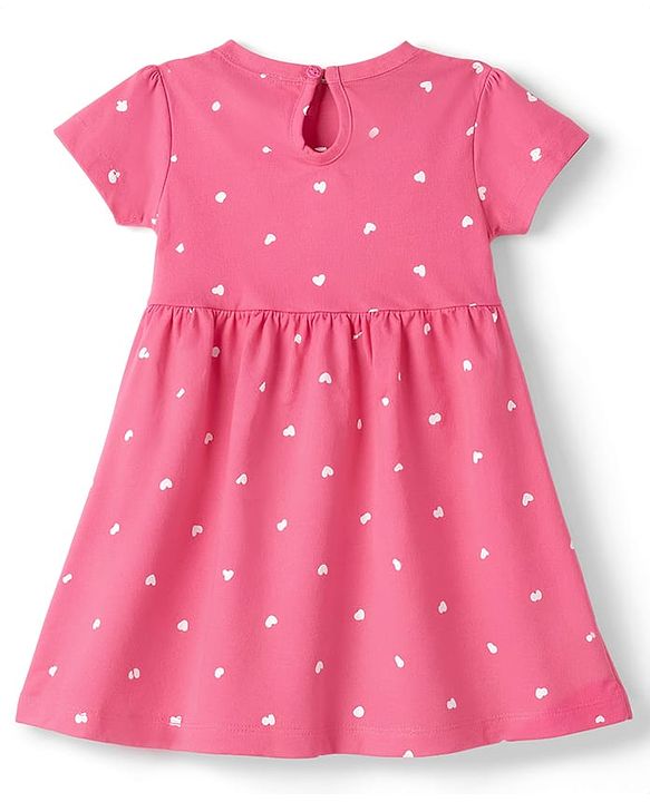 Babyhug Cotton Knit Frocks with Bow Detail Multi Color 3-6 Months