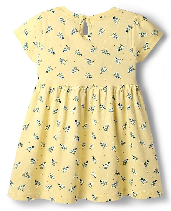 Babyhug Cotton Knit Half Sleeves Polka Dots & Floral  Printed Frocks Pack Of 2 - Multi Color