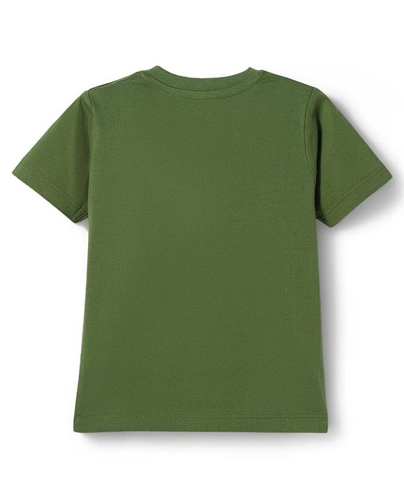 Babyhug Cotton Knit Half Sleeves T-Shirt & Pyjama Night Suit with Monkey Print - Green