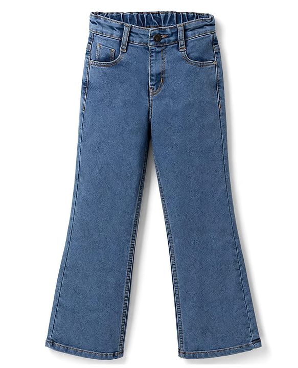 Pine Kids Woven Full Length Washed Jeans - Blue