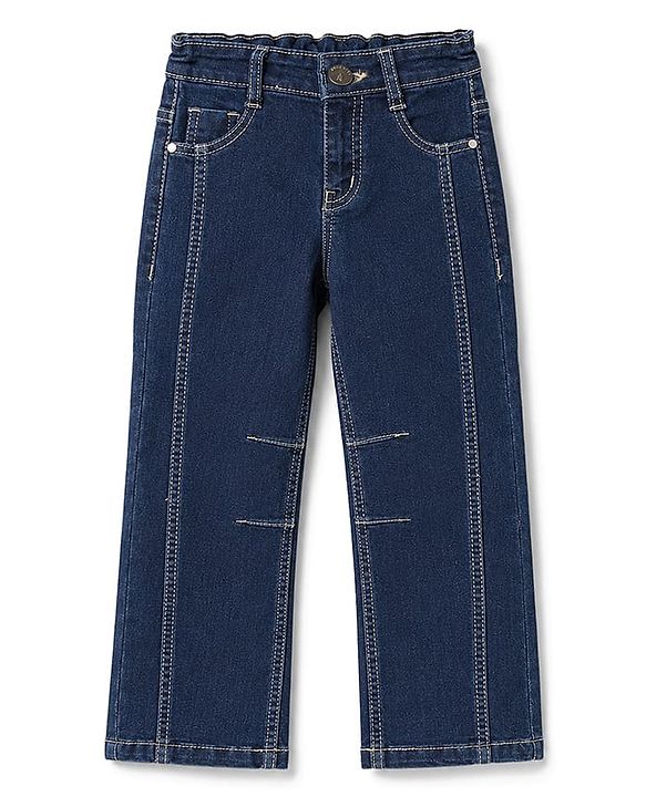 Pine Kids Woven Full Length Cut  N Sew Jeans - Navy Blue