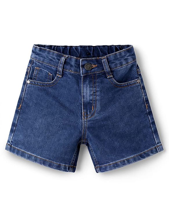 Pine Kids Cotton Woven Solid Shorts -Blue