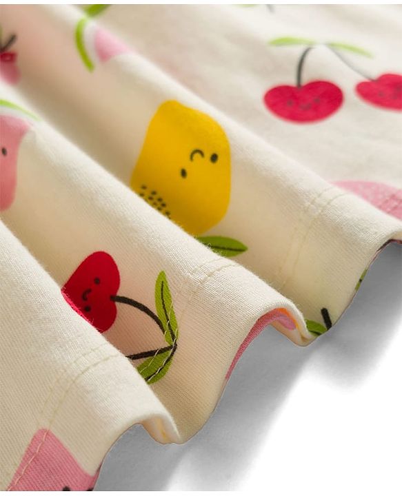 Babyhug Single Jersey Knit Sleeveless Frocks with Fruit & Polka Dot Print Bow Applique Pack of 2 - Multicolor