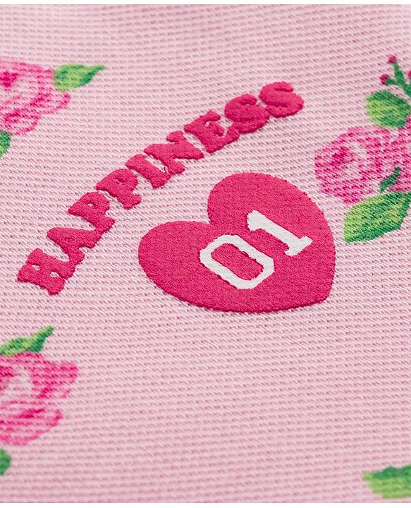 Babyhug Cotton Knit One Piece Dresses / Frocks with Polo Collar Half Sleeves All Over Floral Print Pink 3-6 Months