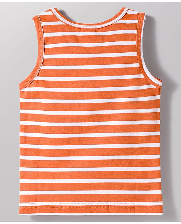 Babyhug 100% Cotton Knit Sleeveless Striped & Animal Printed Sando Vests Pack of 3 - Multicolor
