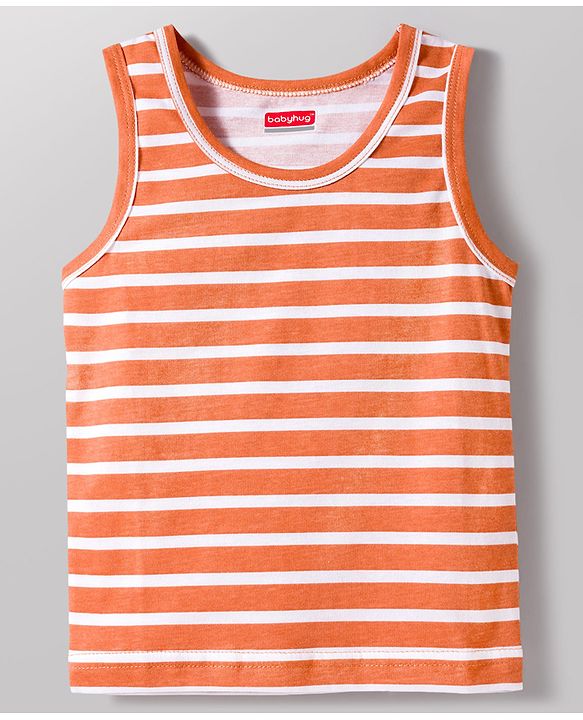 Babyhug 100% Cotton Knit Sleeveless Striped & Animal Printed Sando Vests Pack of 3 - Multicolor